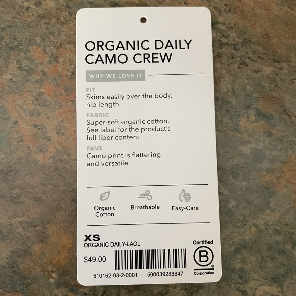 Athleta Organic Daily Camo Crew Top - Picture 4 of 5